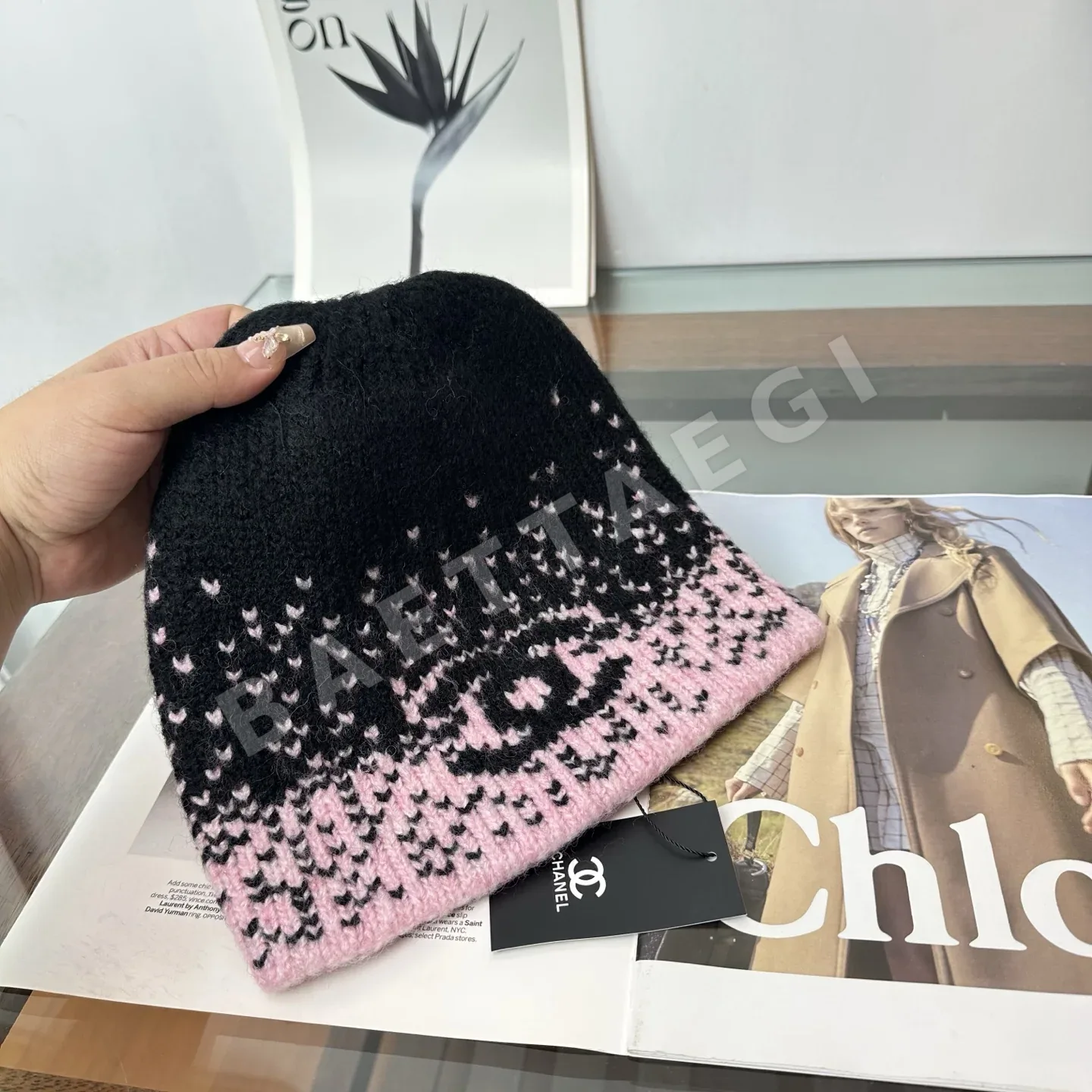 샤넬 니트 비니 모자 상세 이미지 5