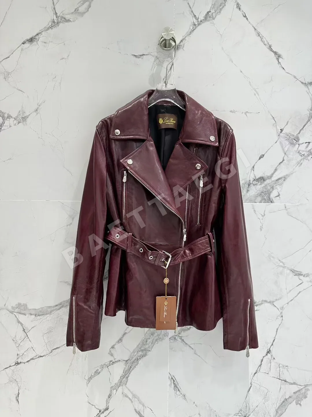 로로피아나 양가죽 벨트 자켓 206214