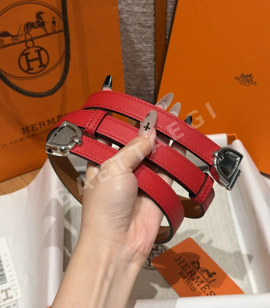에르메스 H 브레슬릿 메탈 버클 앱송 가죽 벨트 상세 이미지 3