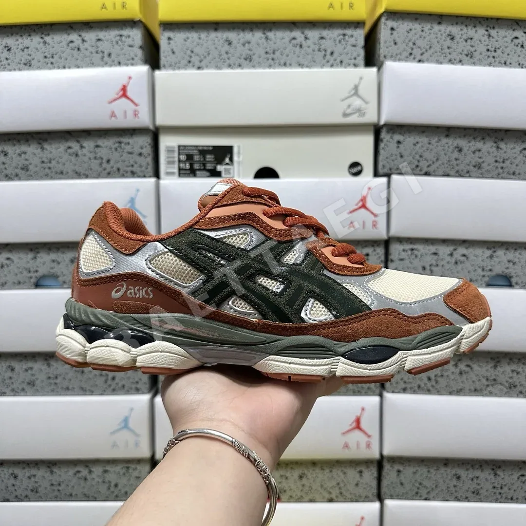 아식스 [RT] 젤 NYC 1201A789-251 200362 Asics Gel-NYC Oatmeal Forest Green Orange 상세 이미지 8