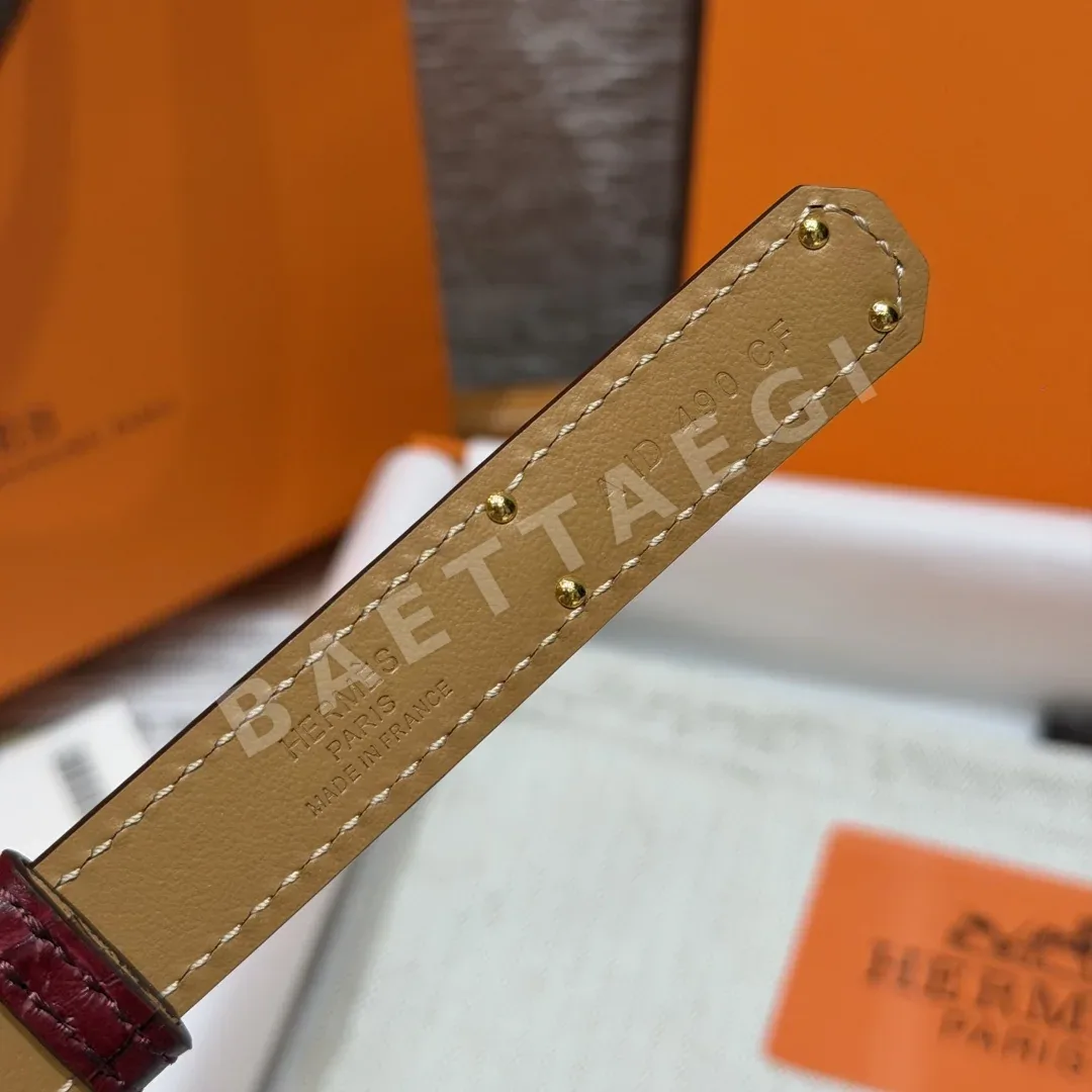 에르메스 켈리 버클 크로커다일 에펨 벨트 18mm 상세 이미지 8