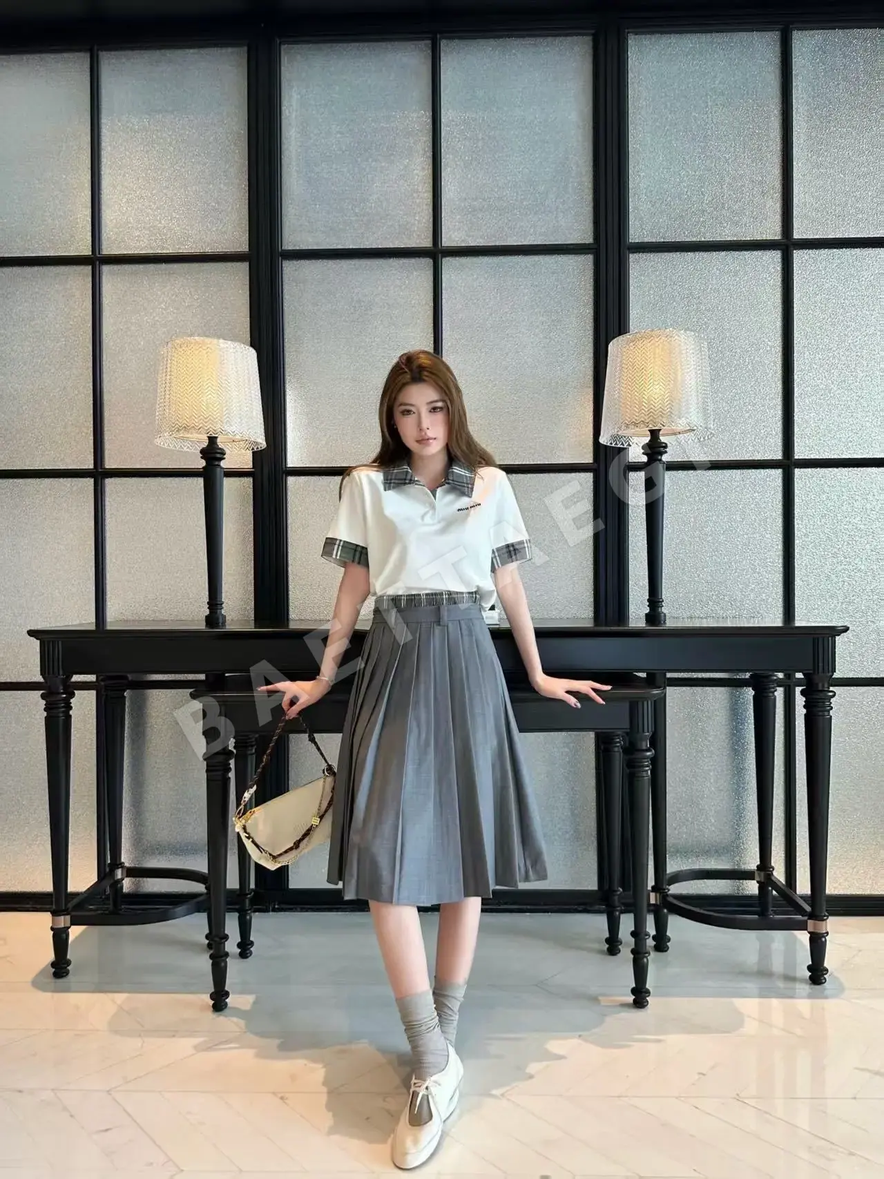 미우미우 여성 린넨 세트 101356