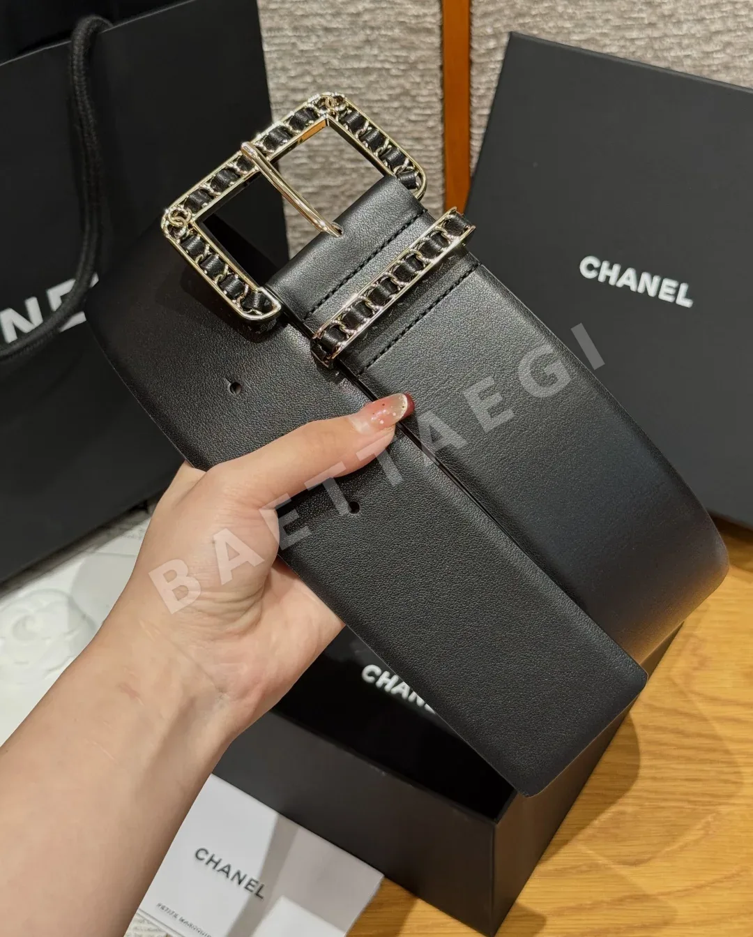 샤넬 체인 버클 소가죽 벨트 상세 이미지 2