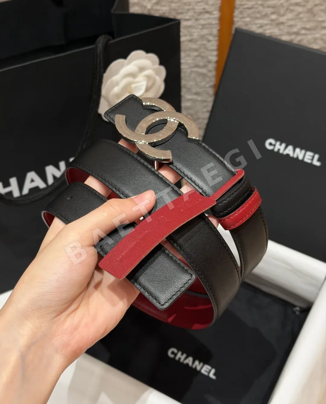 샤넬 더블 C 카프스킨 가죽 벨트 상세 이미지 2
