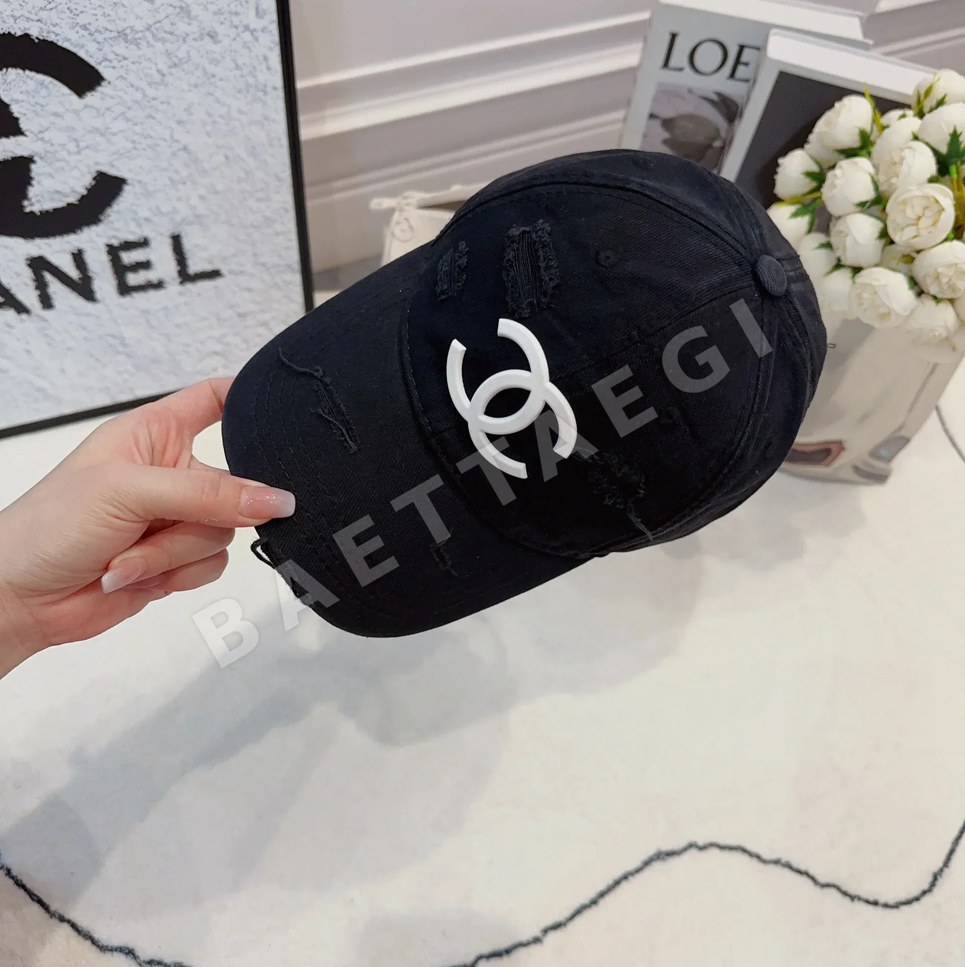 샤넬 코튼 베이스볼 모자 상세 이미지 4