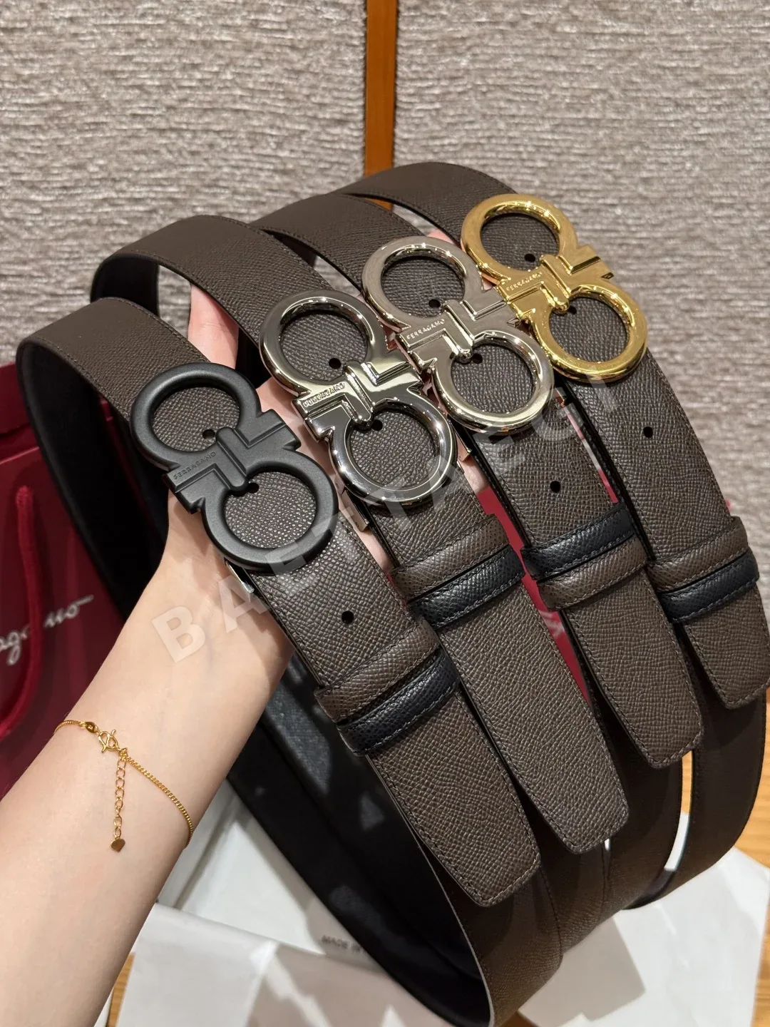 페레가모 간치니 양면 가죽 벨트 상세 이미지 7
