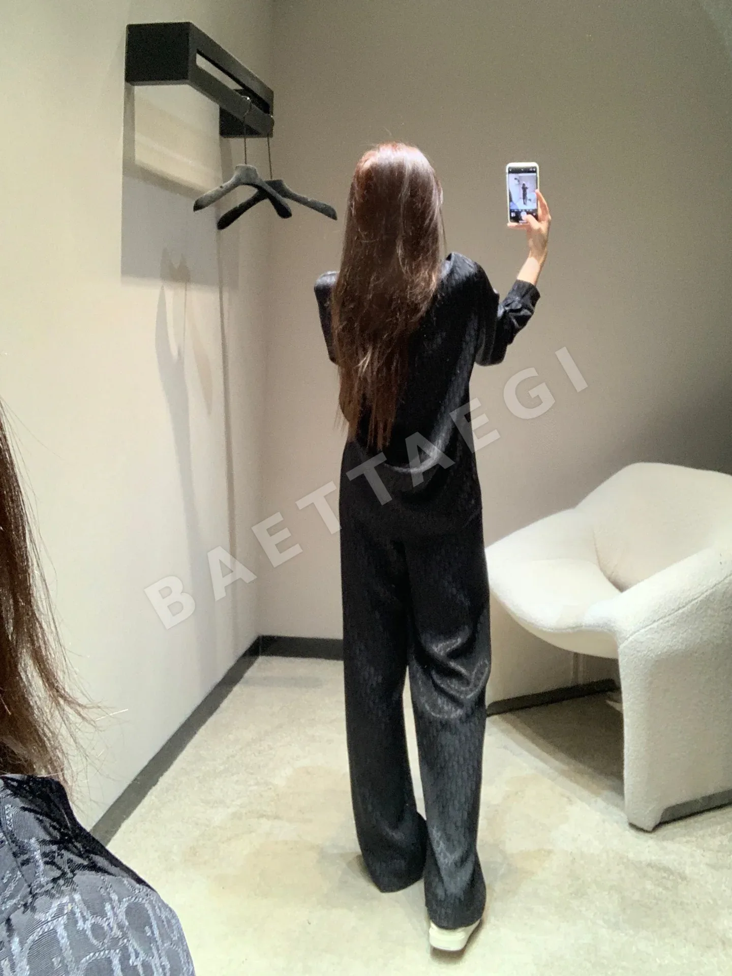 디올 레터 프린트 레이온 셔츠 바지 세트 상세 이미지 9