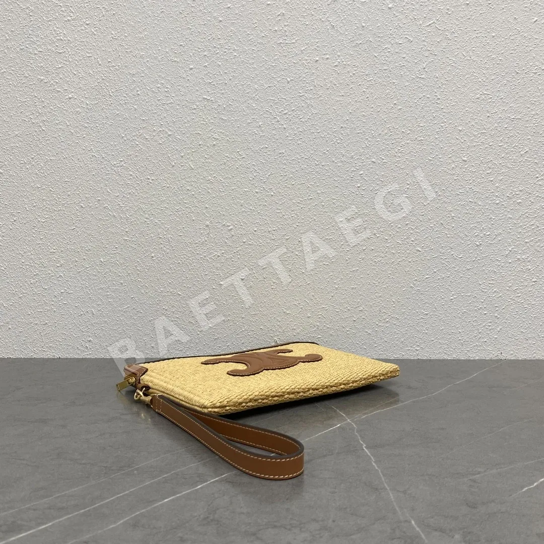 셀린느 개선문 자수 데님 소가죽 손목 지갑 상세 이미지 4