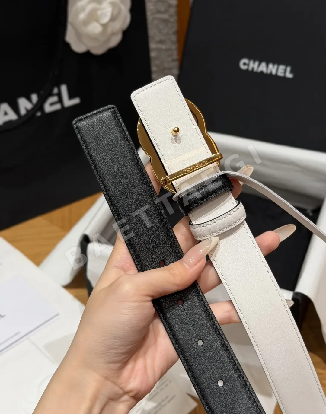 샤넬 더블 C 가죽 벨트 30mm 상세 이미지 8