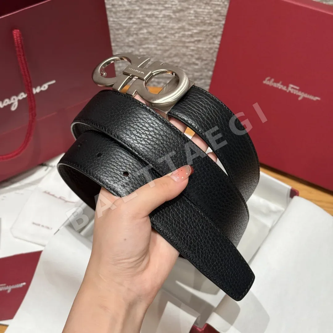 페레가모 간치니 버클 양면 가죽 벨트 상세 이미지 2