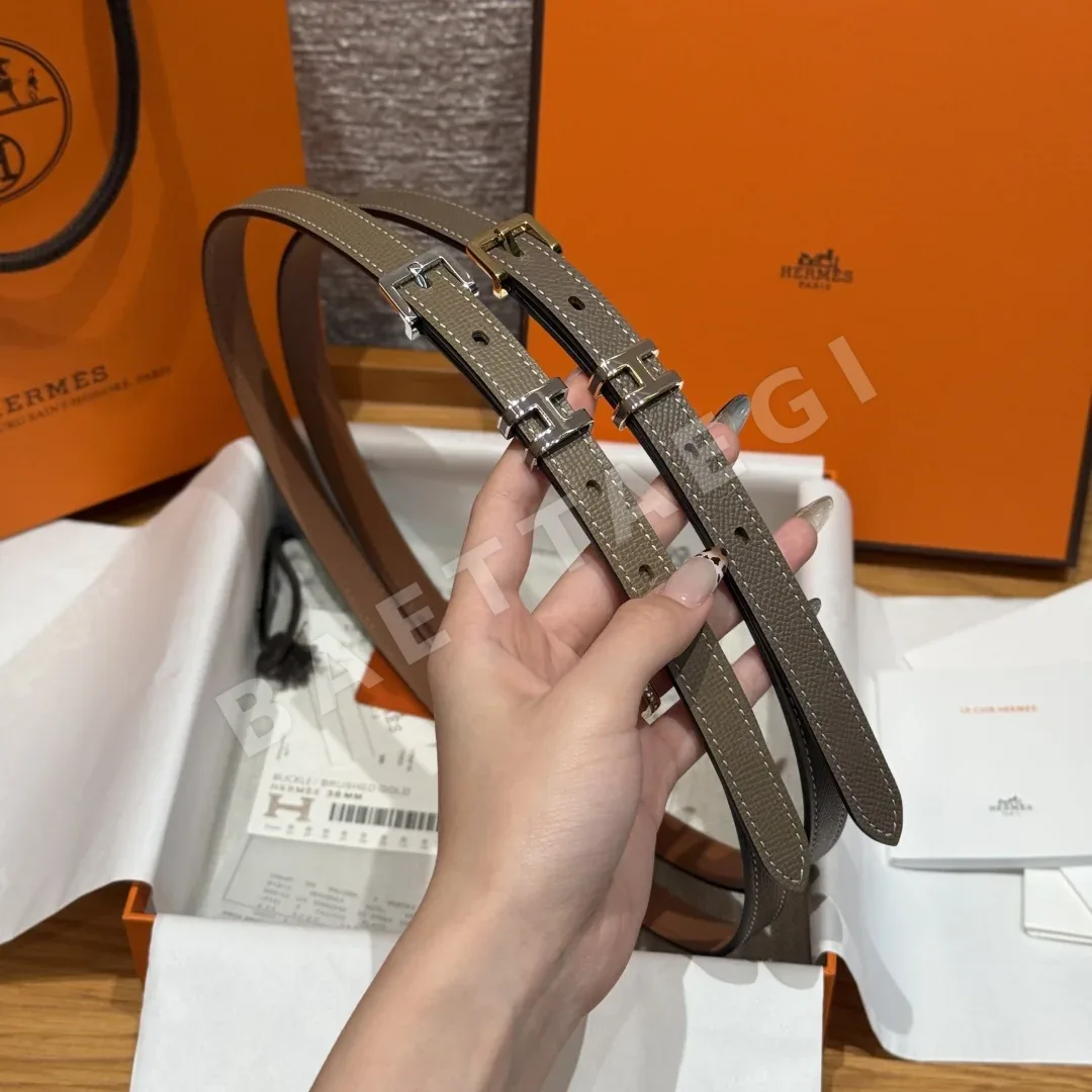 에르메스 H 플랫 양면 가죽 벨트 176617