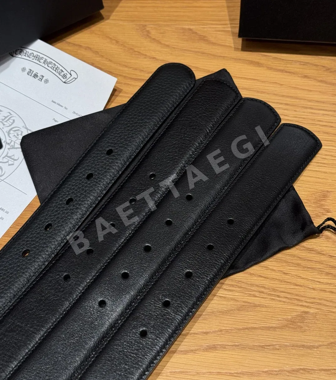 크롬하츠 캐서드럴 스터드 가죽 벨트 상세 이미지 3