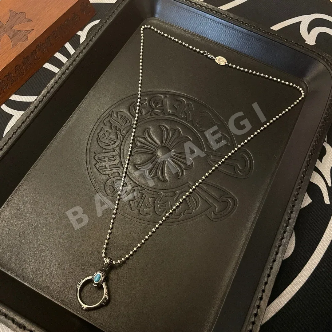 크롬하츠 클래식 레트로 비즈 더블 링 펜던트 목걸이 상세 이미지 4