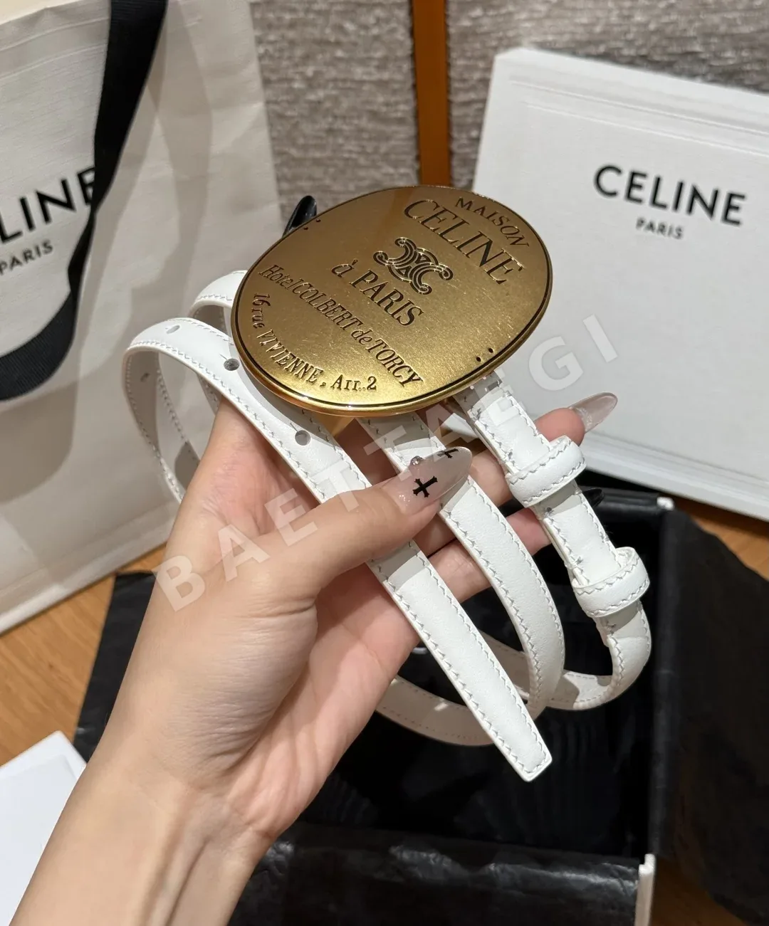 셀린느 메종 13mm 트리옹 가죽 벨트 상세 이미지 2