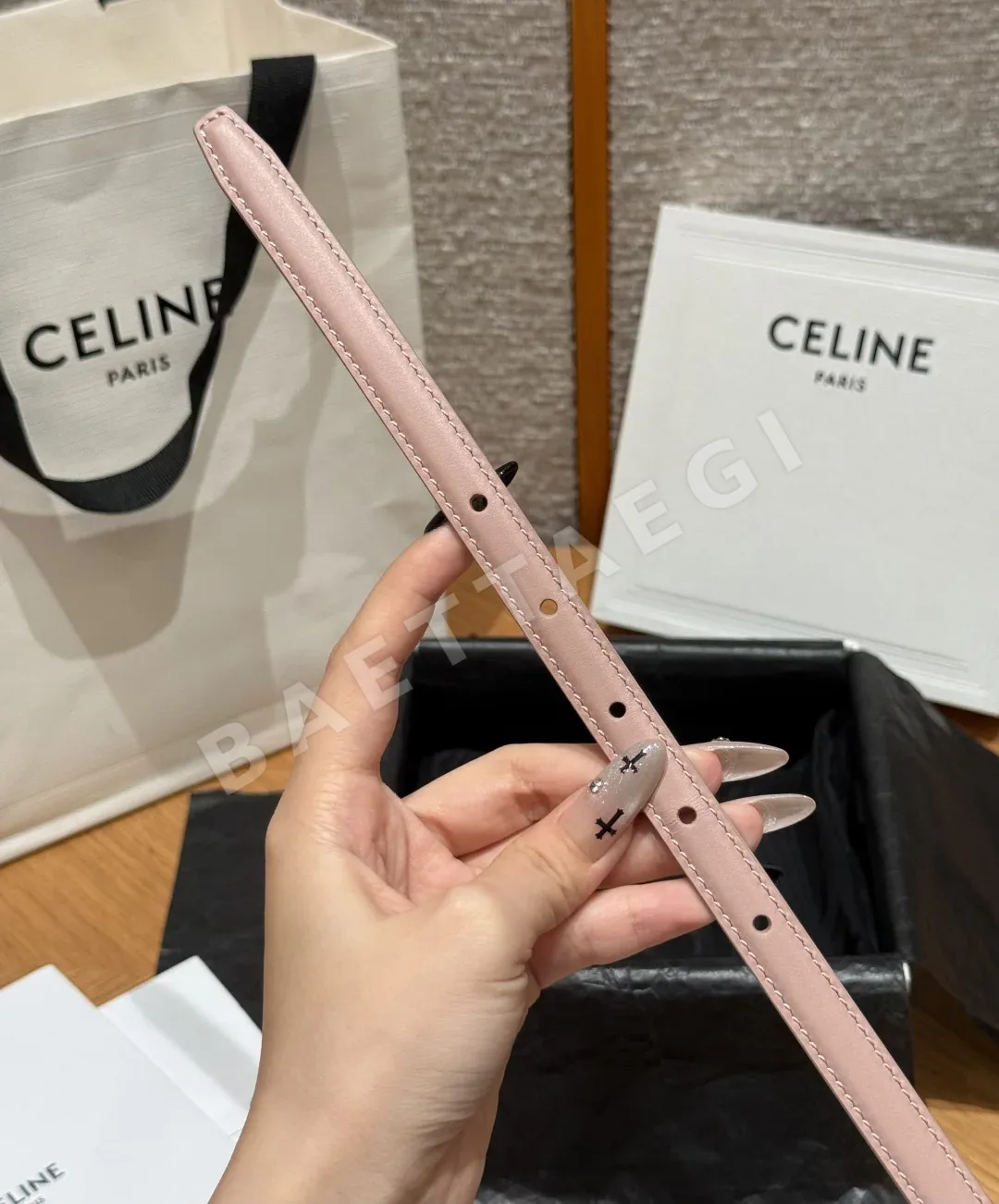 셀린느 라펠 버클 가죽 벨트 13MM 상세 이미지 8