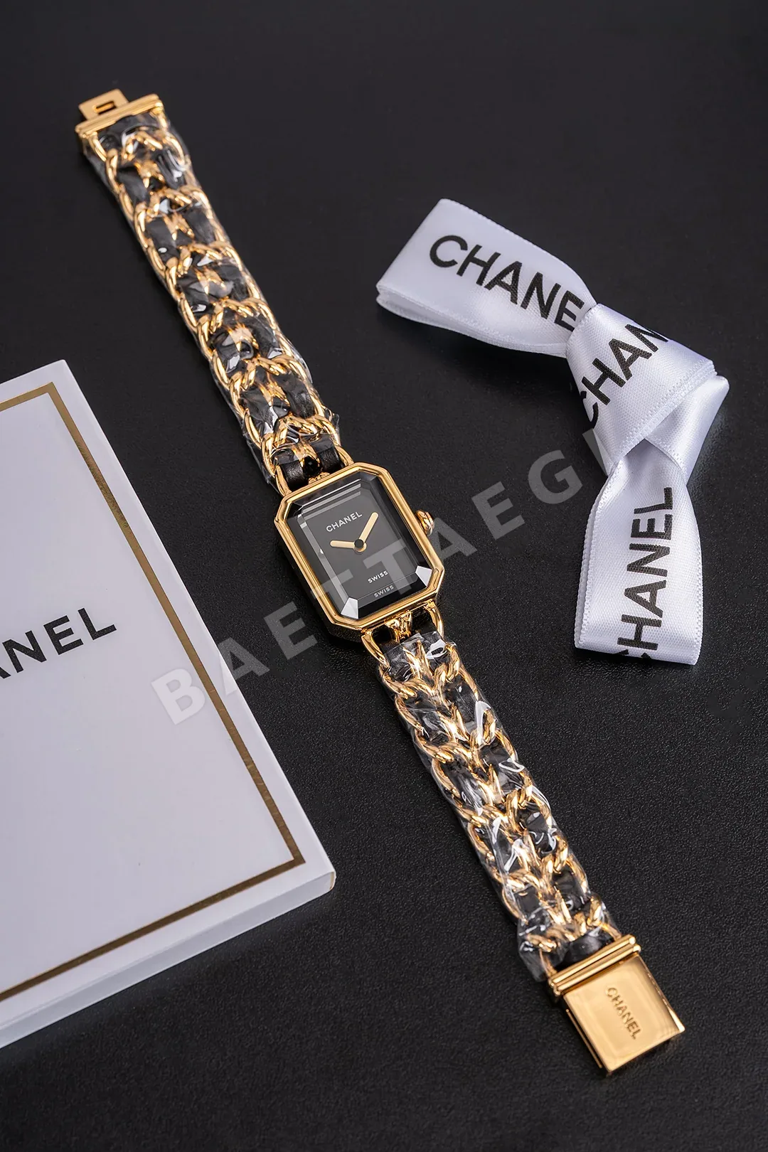 샤넬 프리미에르 락 블랙 골드 체인 BV 공장 여성 시계 레플리카 44745 Chanel