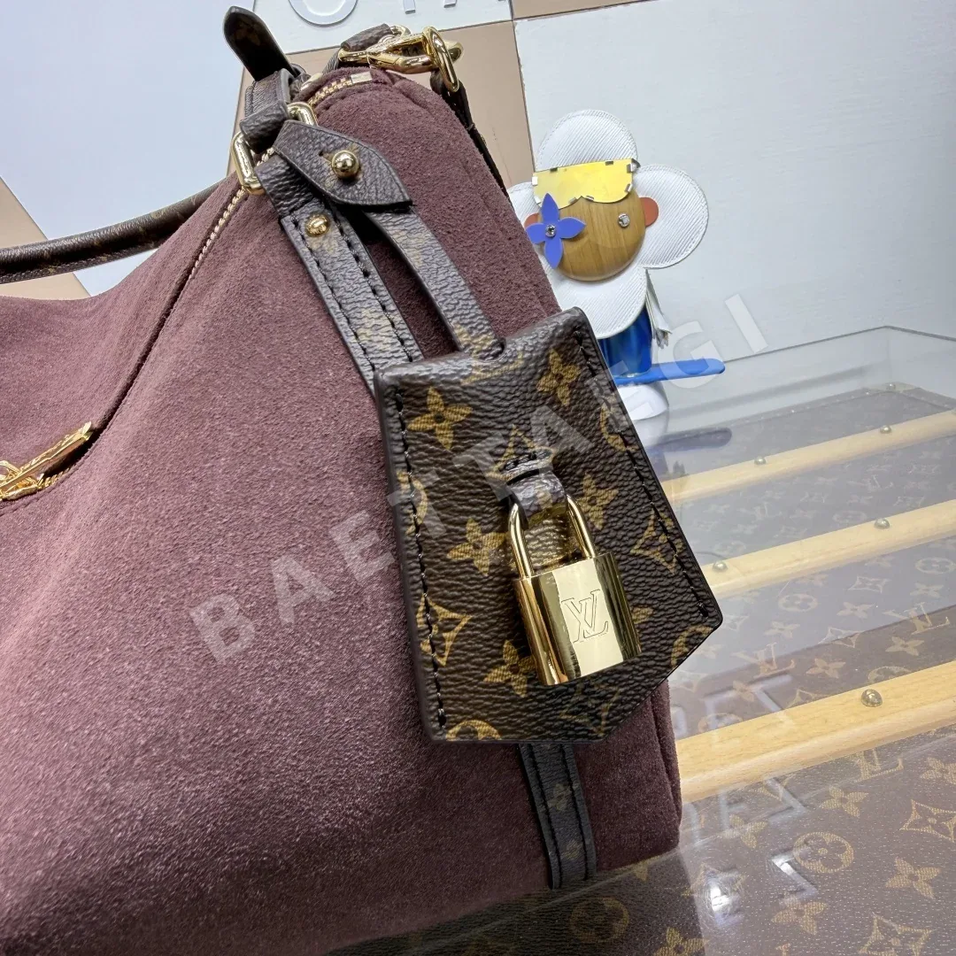 루이비통 버건디 스웨이드 익스프레스 미디엄 토트백 상세 이미지 5