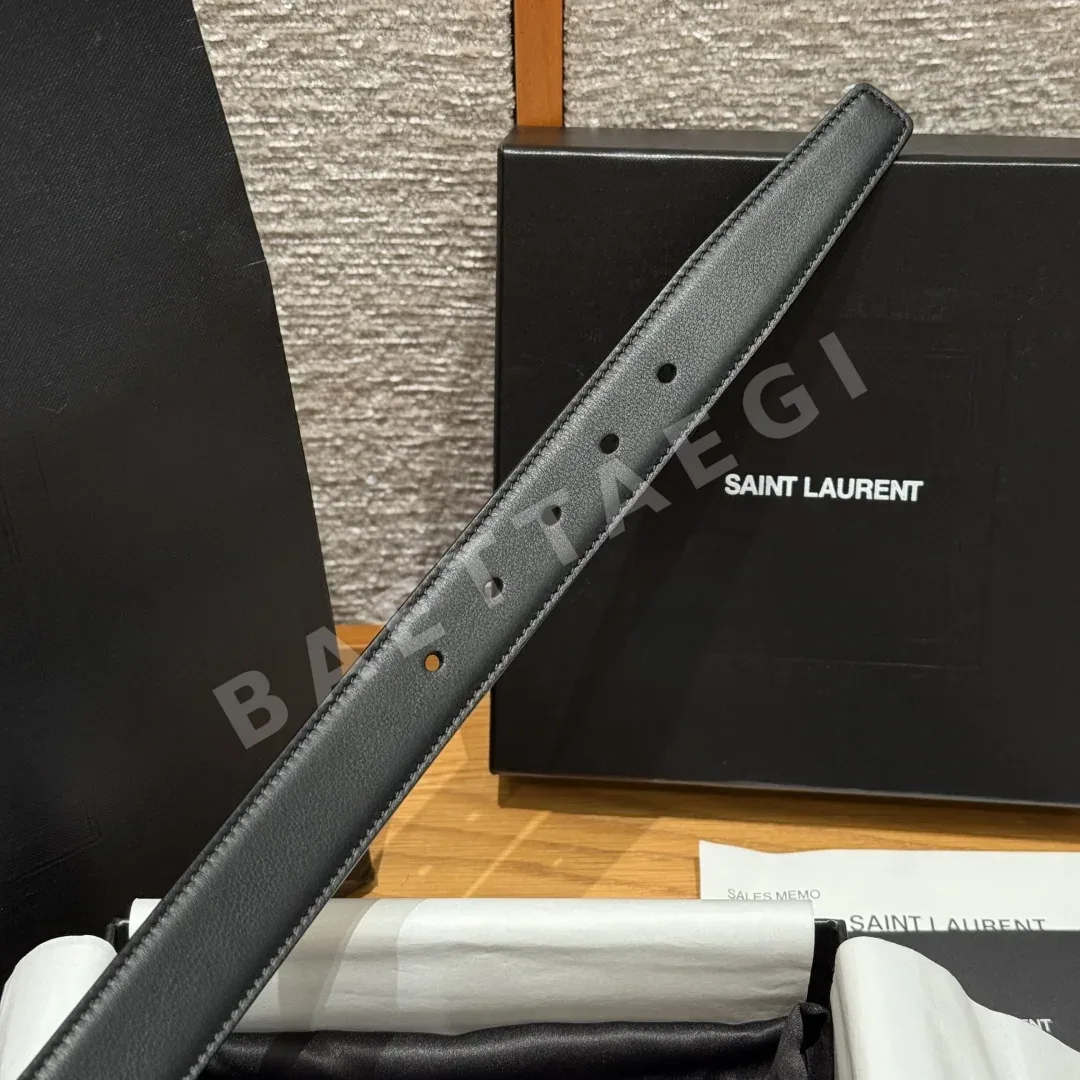 생로랑 송아지가죽 양면 벨트 사각 버클 벨트 상세 이미지 7