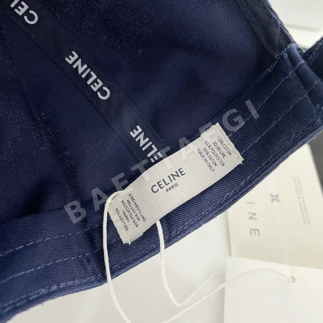 셀린느 네이비 로고 자수 코튼 베이스볼 모자 상세 이미지 9