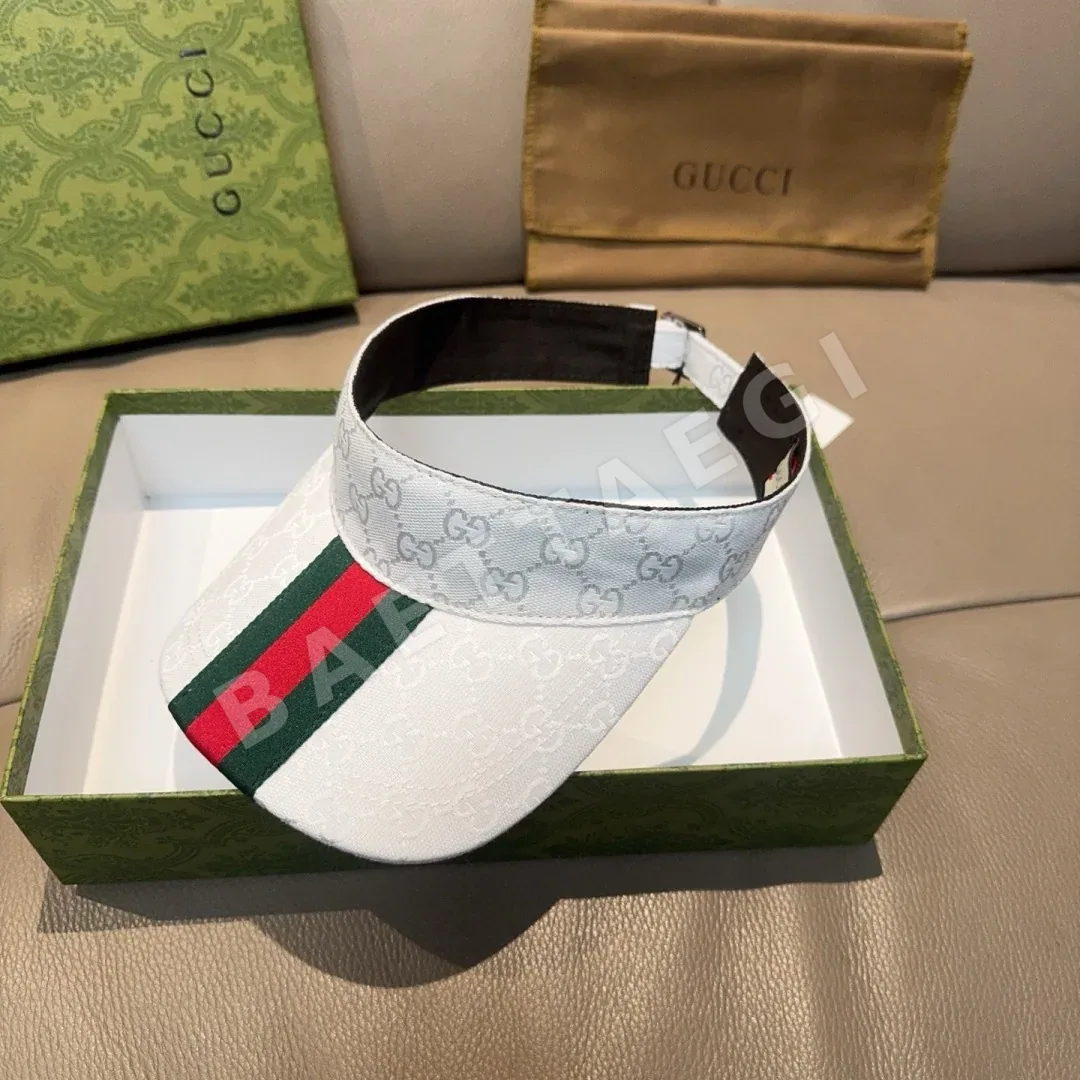 구찌 웨빙 와이드 브림 바이저 캡 상세 이미지 3