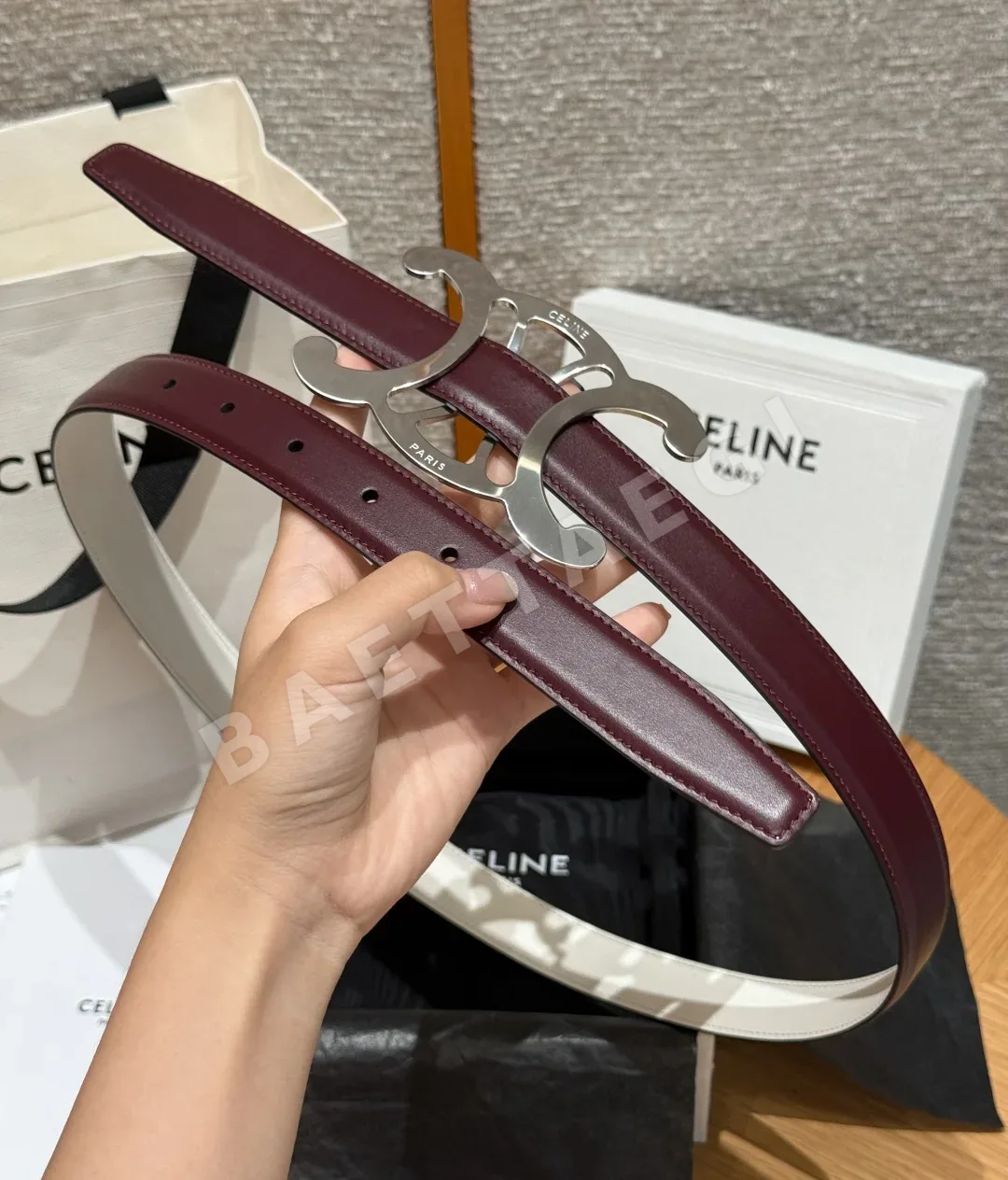 셀린느 트리옹프 토리옹 가죽 벨트 상세 이미지 8