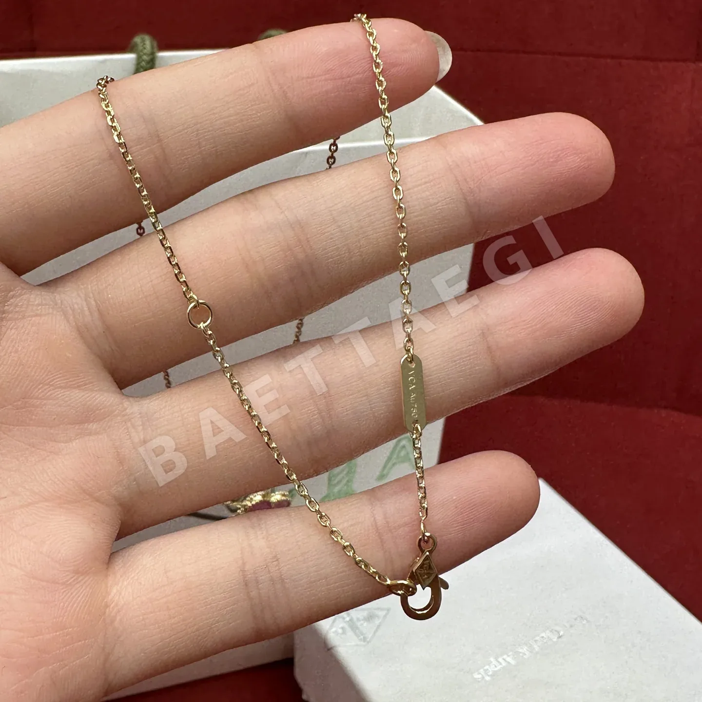 반클리프앤아펠 핑크 에나멜 꽃 목걸이 상세 이미지 3