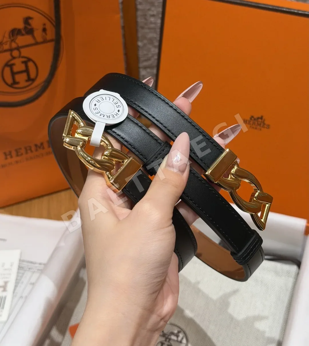 에르메스 H브랜드 체인 소가죽 벨트 176751