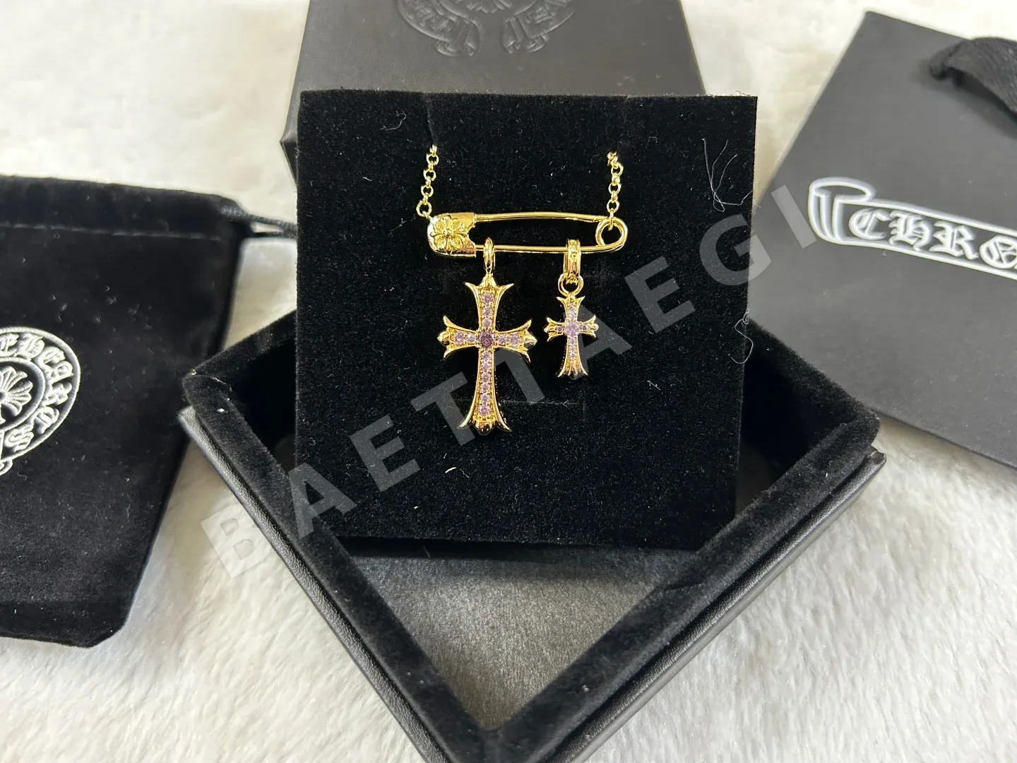 크롬하츠 더블 크로스 목걸이 상세 이미지 5