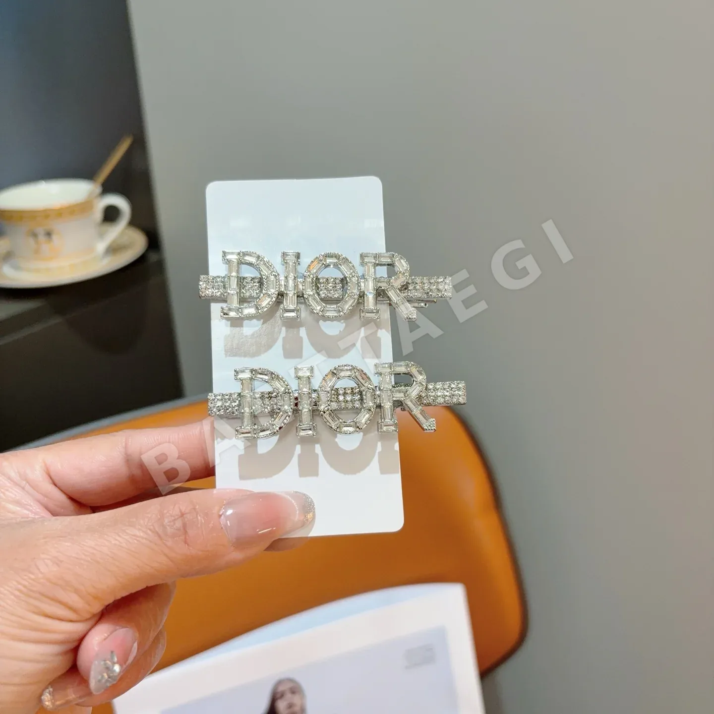디올 메탈 라인스톤 BB 클립 헤어악세 상세 이미지 2