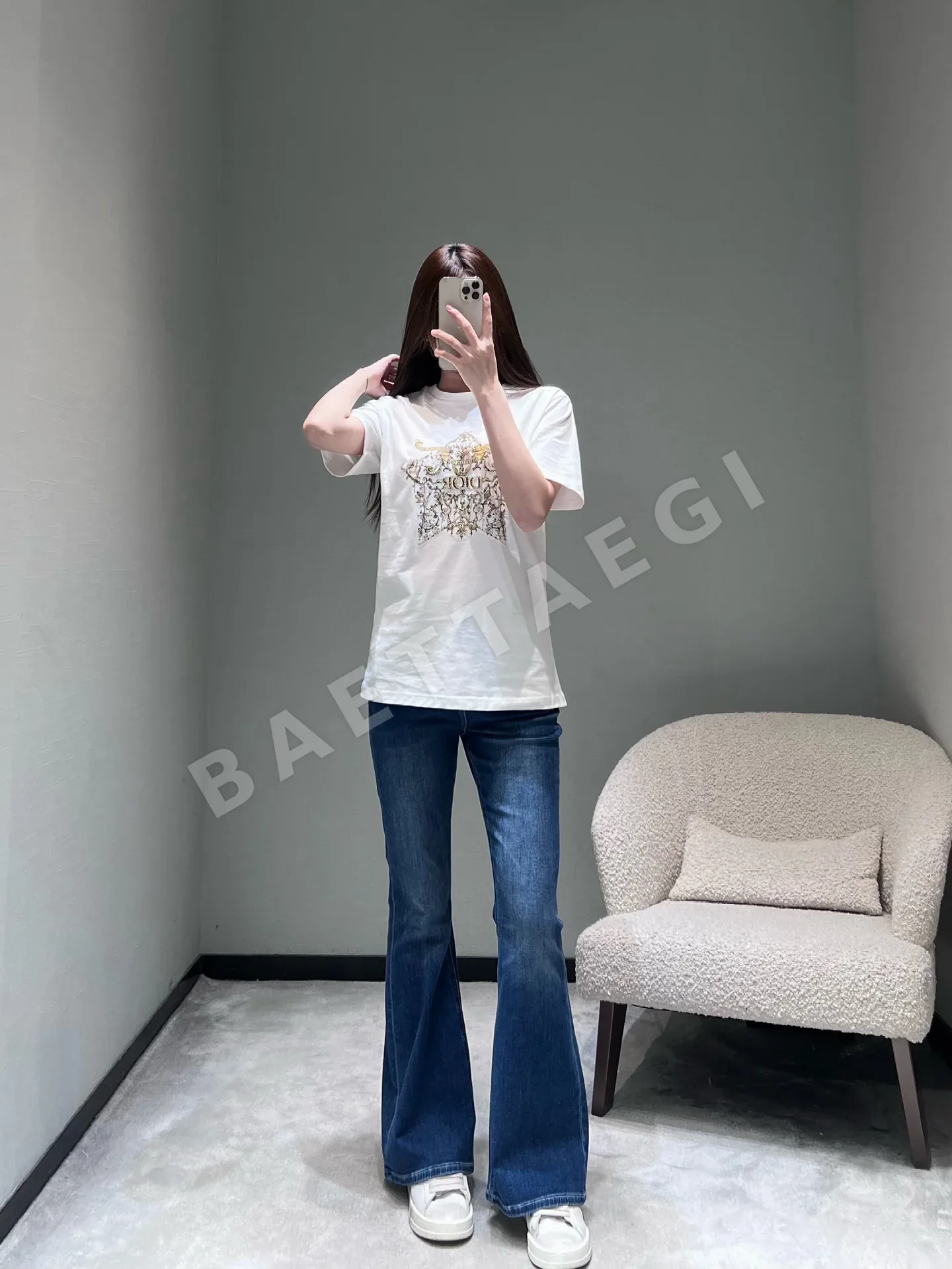 디올 스타버스트 라인스톤 반팔 티셔츠 상세 이미지 6