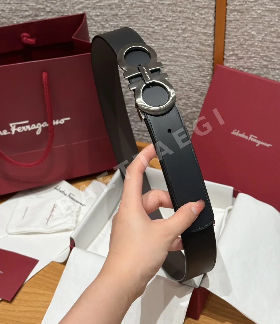 페레가모 간치니 리버시블 가죽 벨트 상세 이미지 3