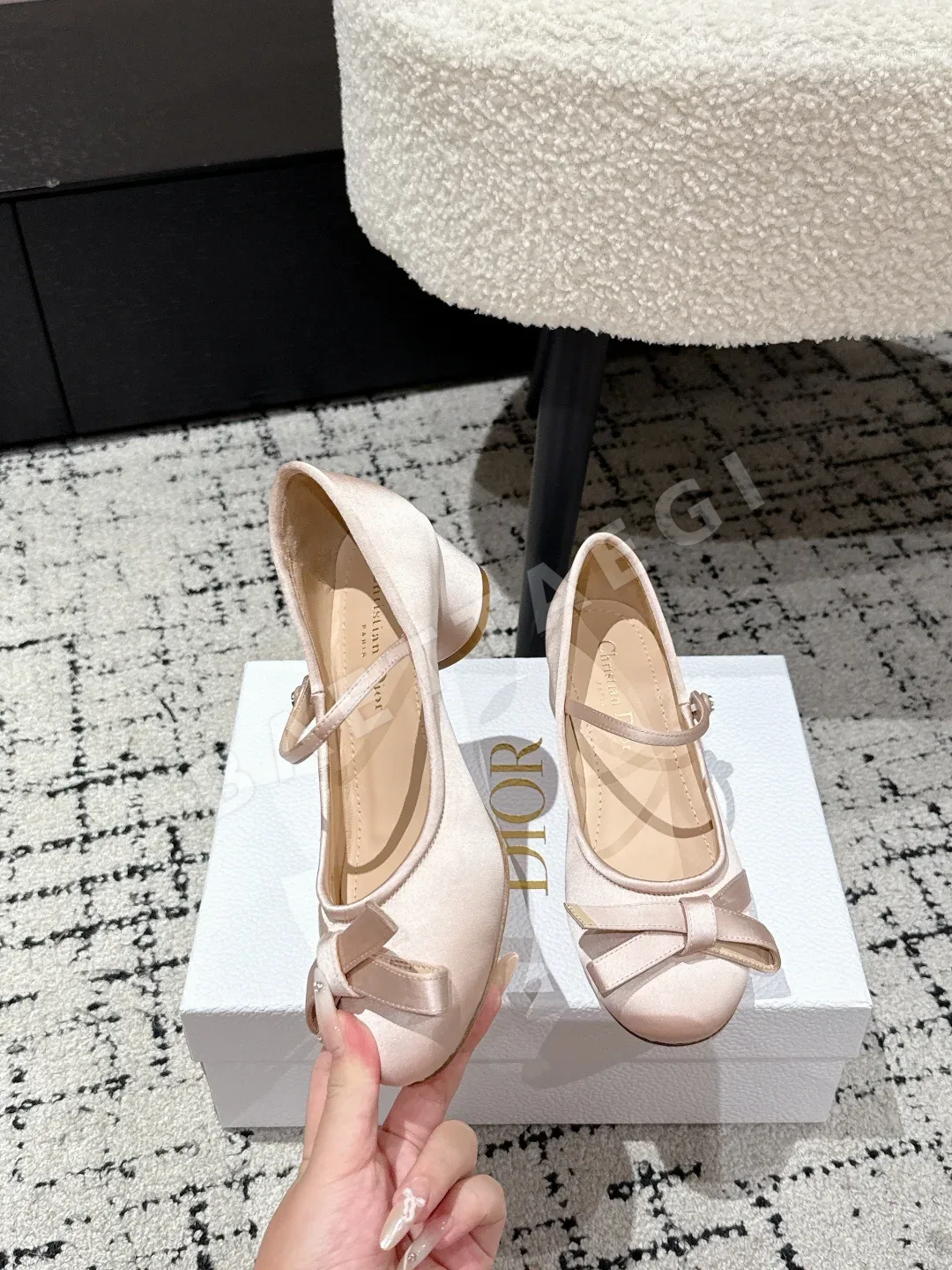 디올 뉴 보우 발레 플랫 신발 8585 상세 이미지 4