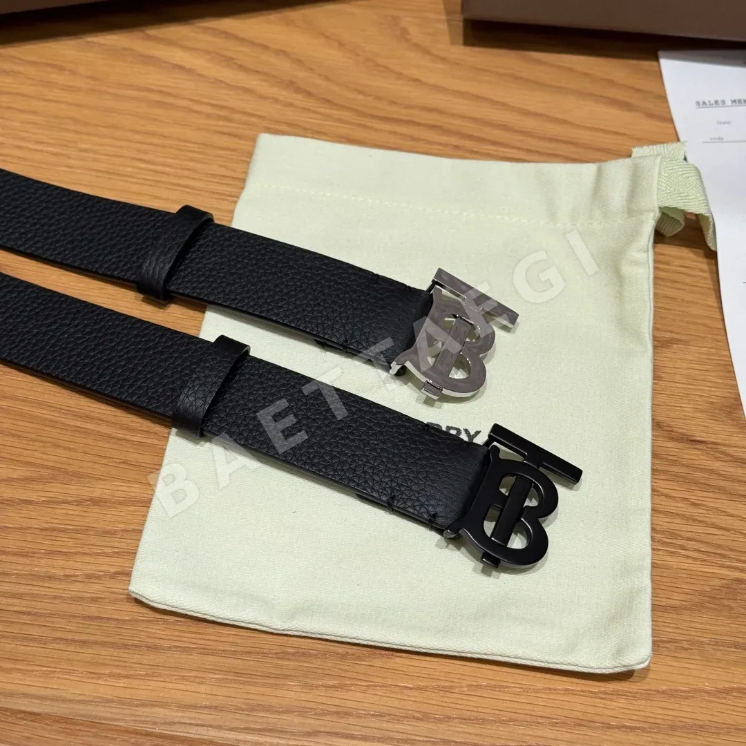 버버리 TB 버클 그레인 가죽 벨트 상세 이미지 4