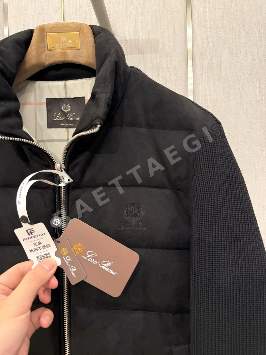 로로피아나 울 배색 남성 패딩 상세 이미지 7