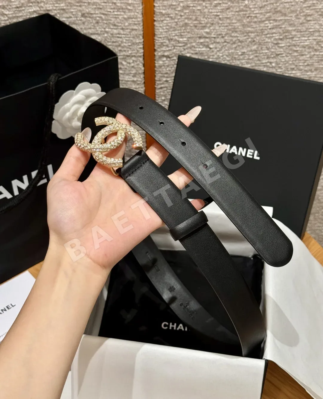 샤넬 클래식 더블 C 가죽 벨트 상세 이미지 4