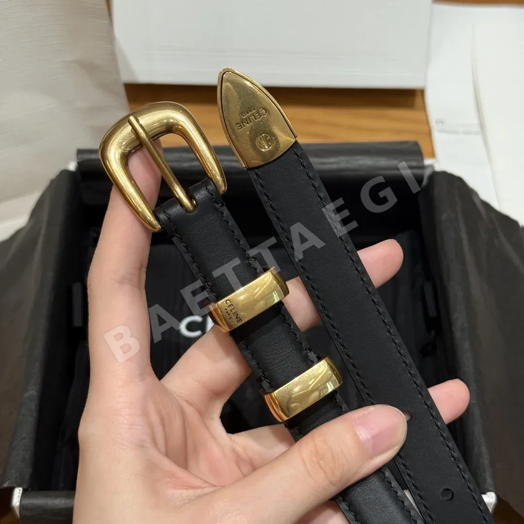 셀린느 개선문 웨스턴 소가죽 벨트 상세 이미지 5
