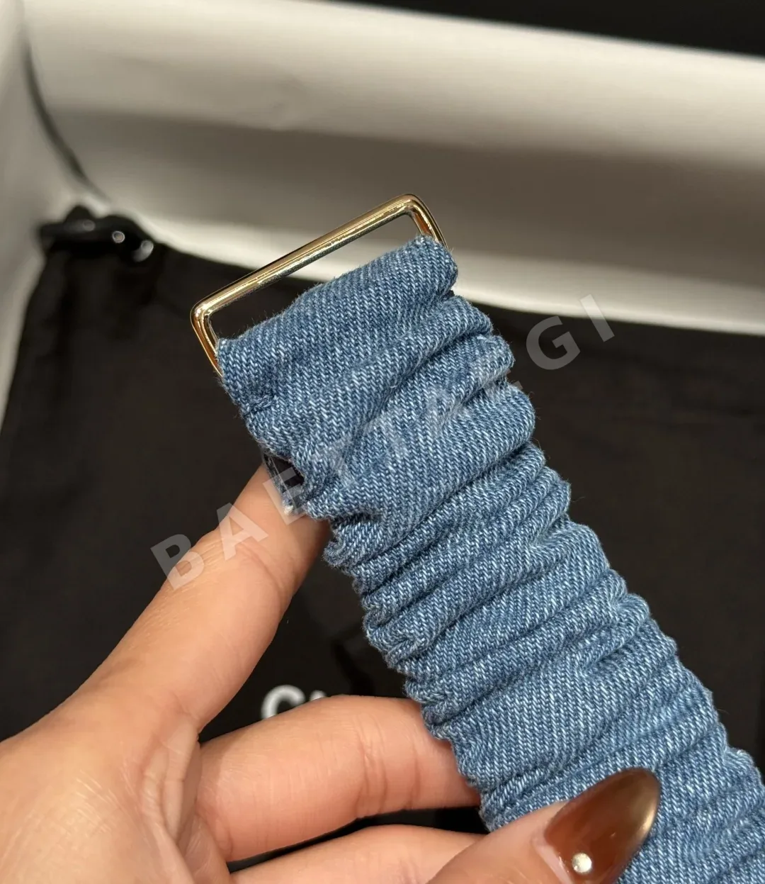 샤넬 더블 C 보석 장식 데님 벨트 상세 이미지 7