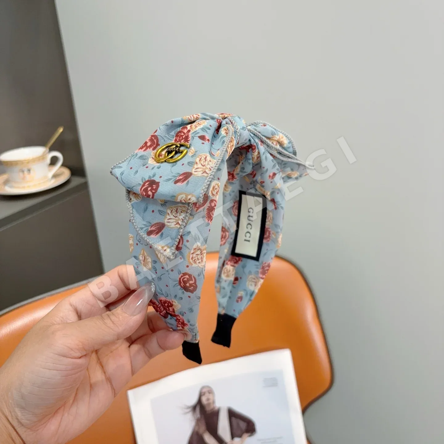 구찌 모노그램 리본 헤드밴드 상세 이미지 3