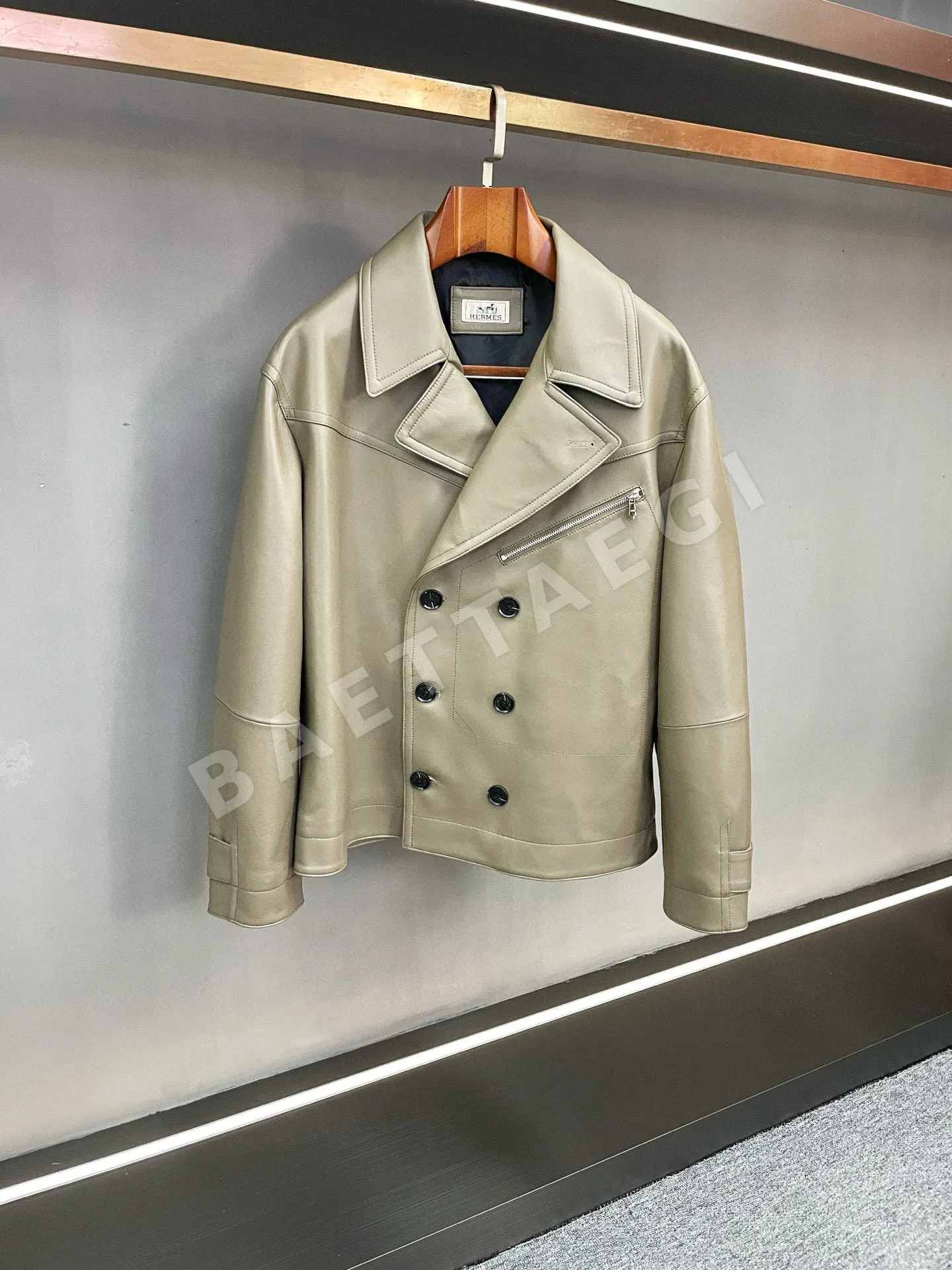 에르메스 램스킨 남성 바이커 자켓 207782