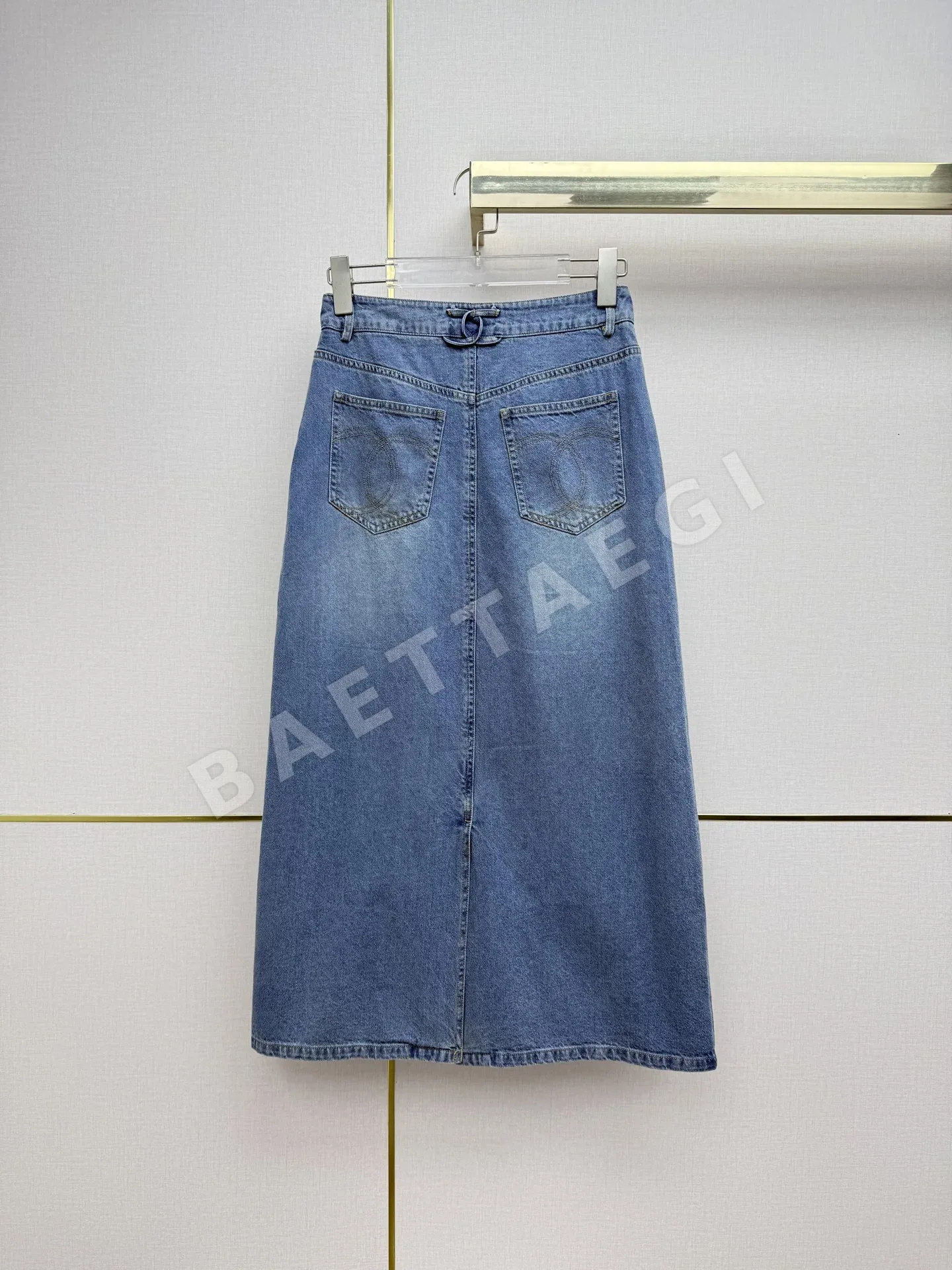 샤넬 더블 C 메탈 버클 데님 스커트 상세 이미지 8