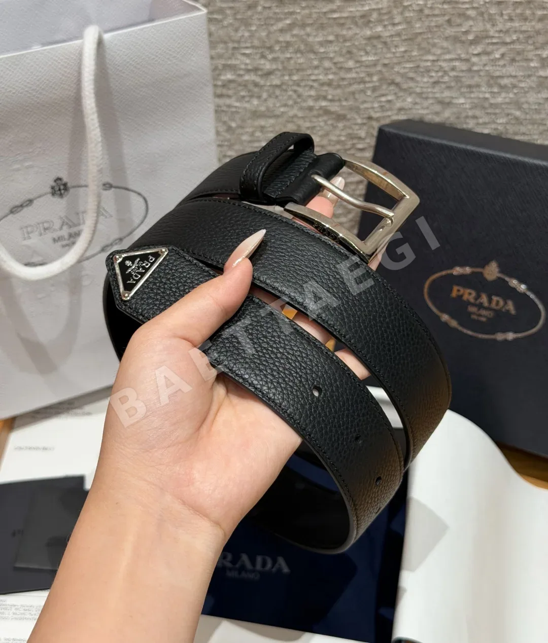 프라다 Pujia 가죽 벨트 33mm 179415