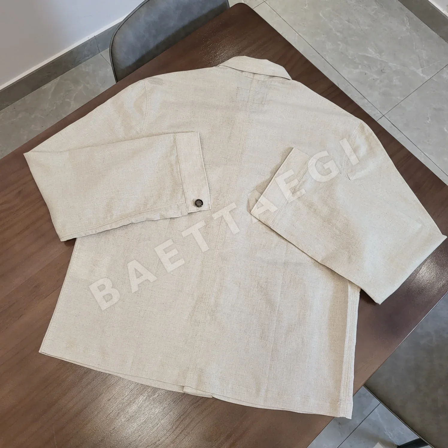 프라다 샴브레이 셔츠 자켓 상세 이미지 2