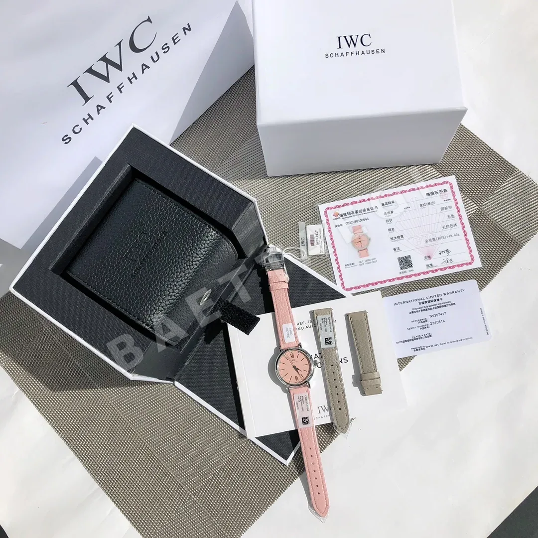 IWC 포르토피노 핑크 다이얼 여성 시계 42487