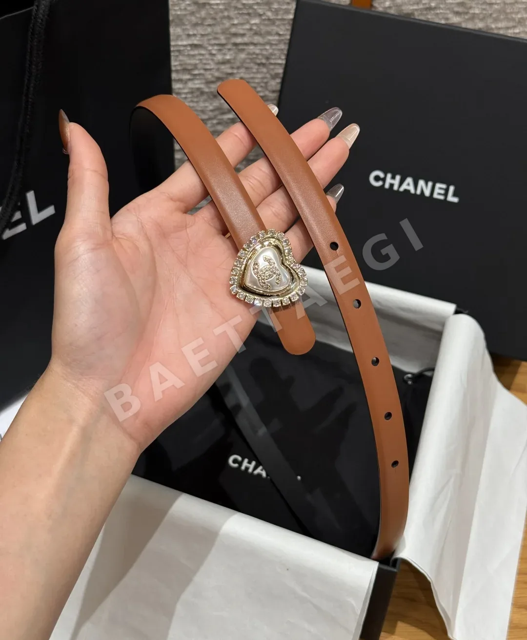 샤넬 슬림 양면 카프스킨 벨트 상세 이미지 5