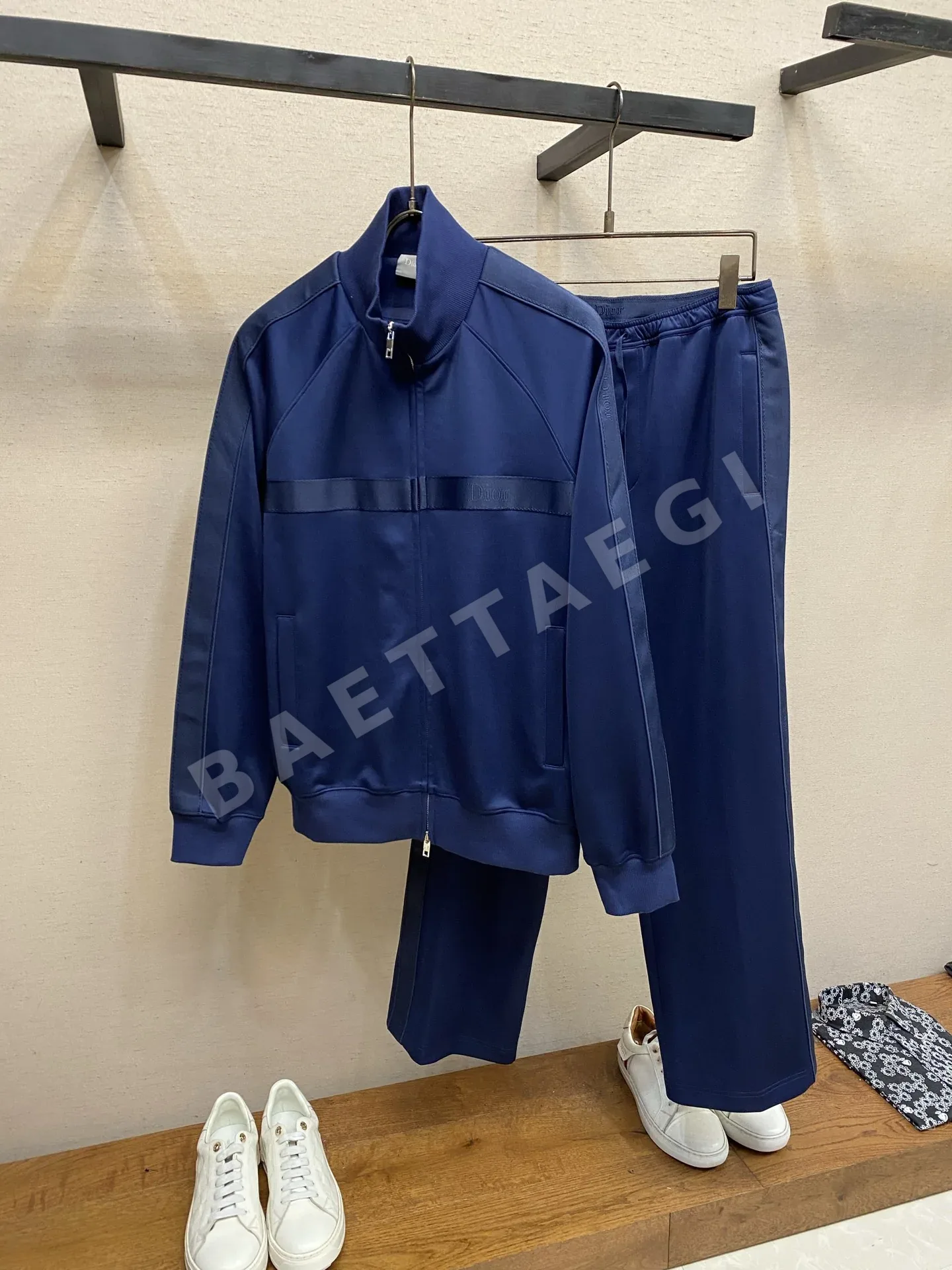 디올 다크 블루 커스텀 로고 웨빙 자켓 상세 이미지 2