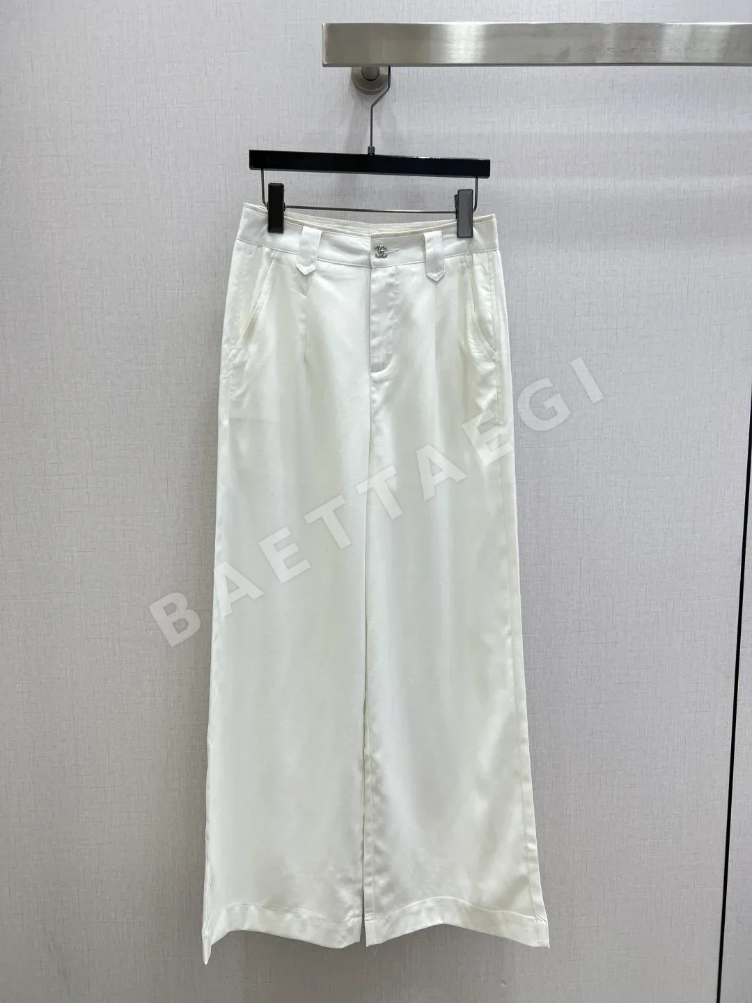 샤넬 여성 린넨 와이드 팬츠 103884