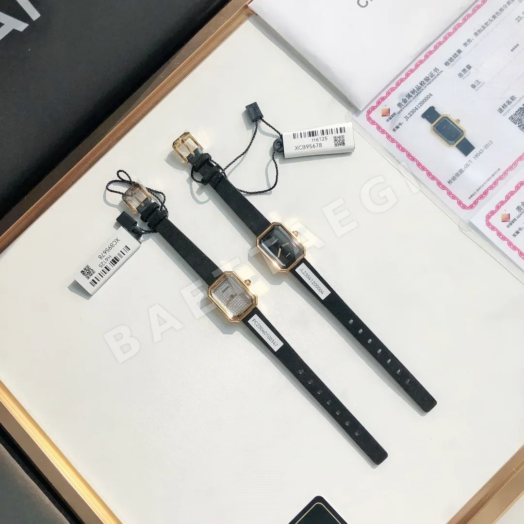 샤넬 슈가큐브 블랙골드 18K 골드도금 쿼츠 여성 시계 18K 상세 이미지 4