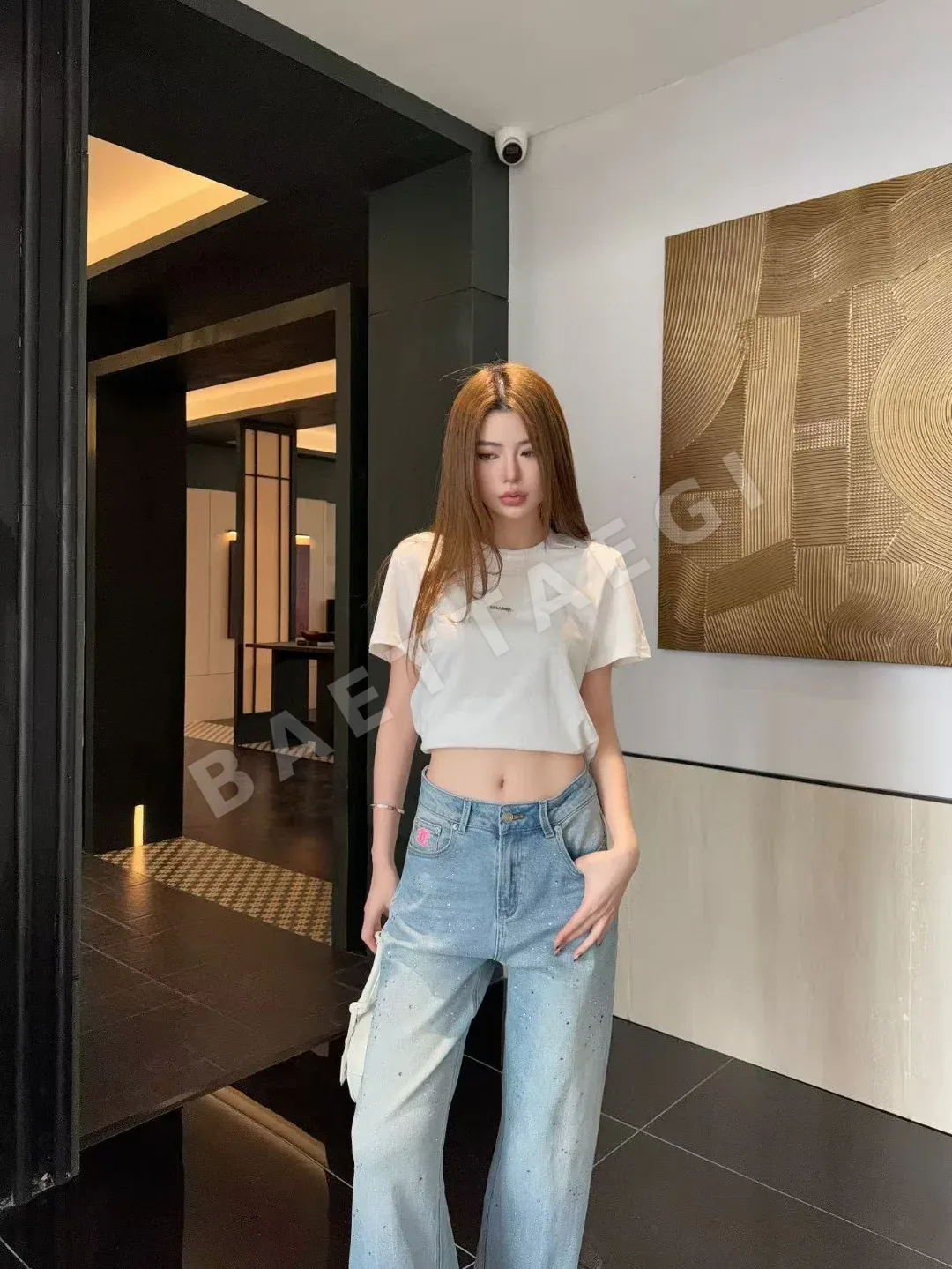 샤넬 크루넥 코튼 반팔 티셔츠 상세 이미지 3