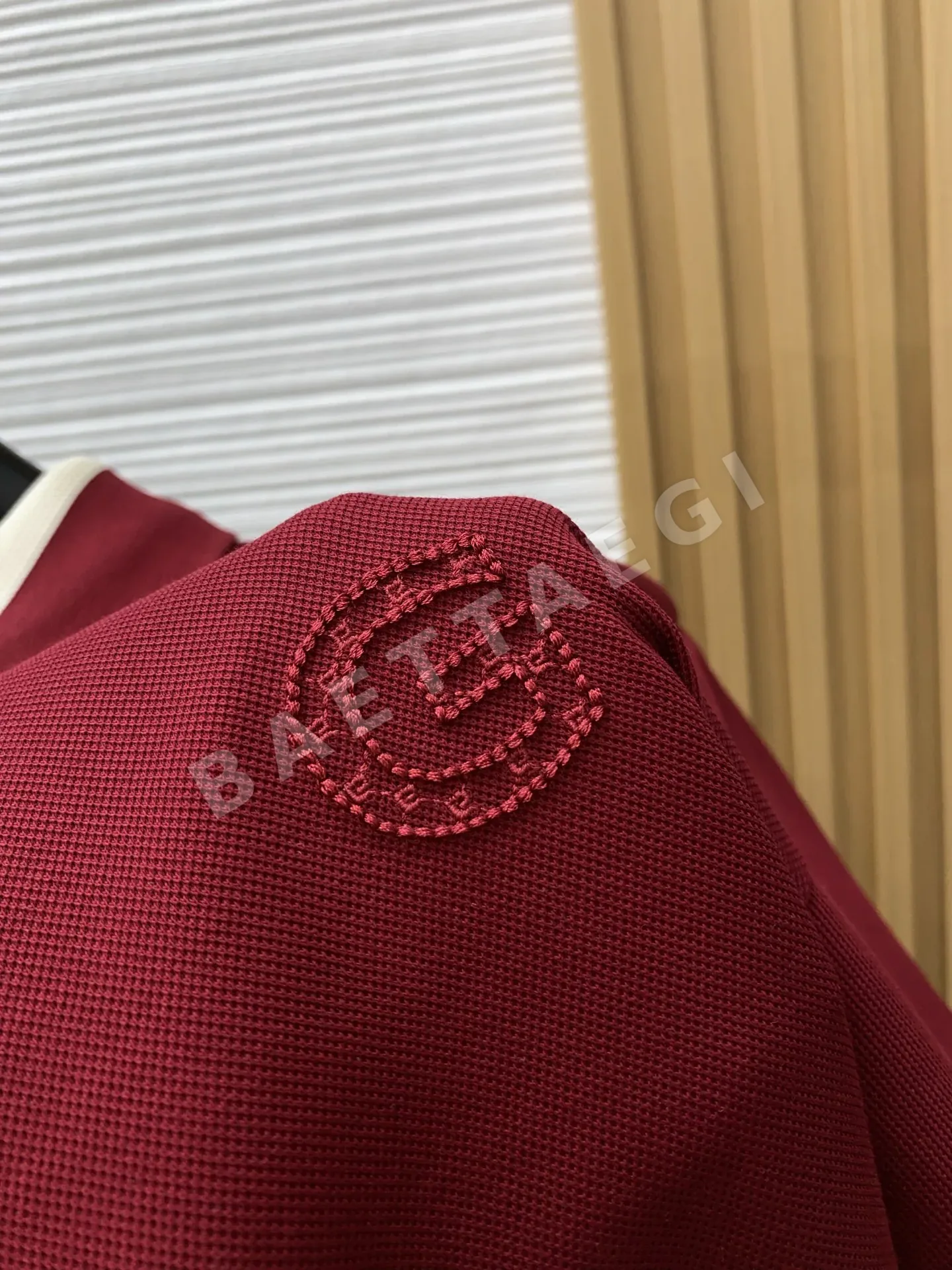 구찌 남성 면 메시 반팔 폴로 티셔츠 상세 이미지 6