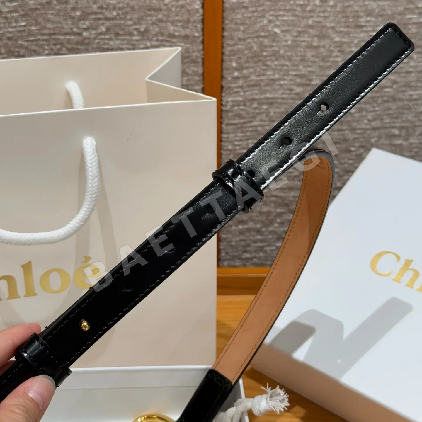 끌로에 로이 스몰 체인 여성용 소가죽 벨트 상세 이미지 3